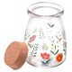 Pote 255ml Redondo De Vidro Com Tampa De Rolha Flora